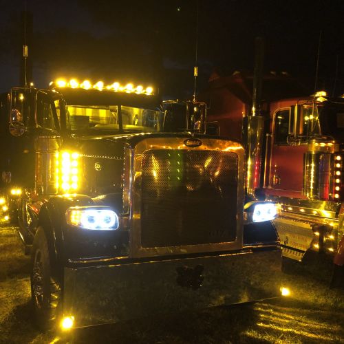 Truck with light on