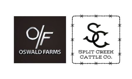 Oswald Farms and Split Creek Cattle Co logos